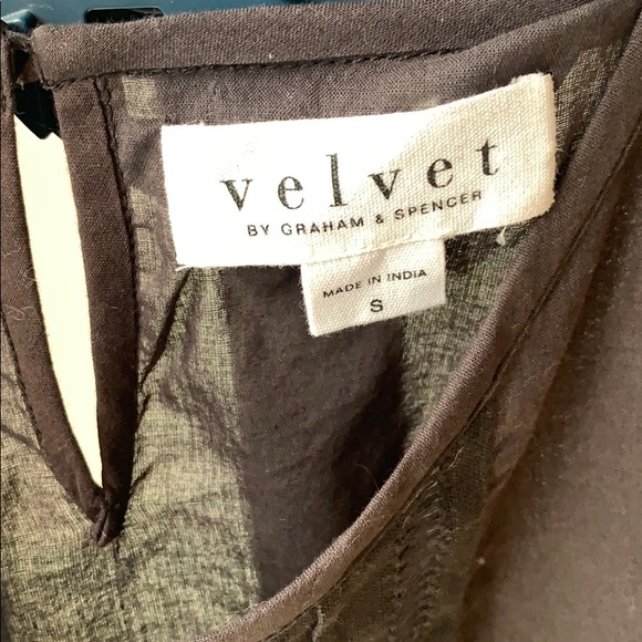NWOT Velvet voile peplum top - Picture 6 of 6
